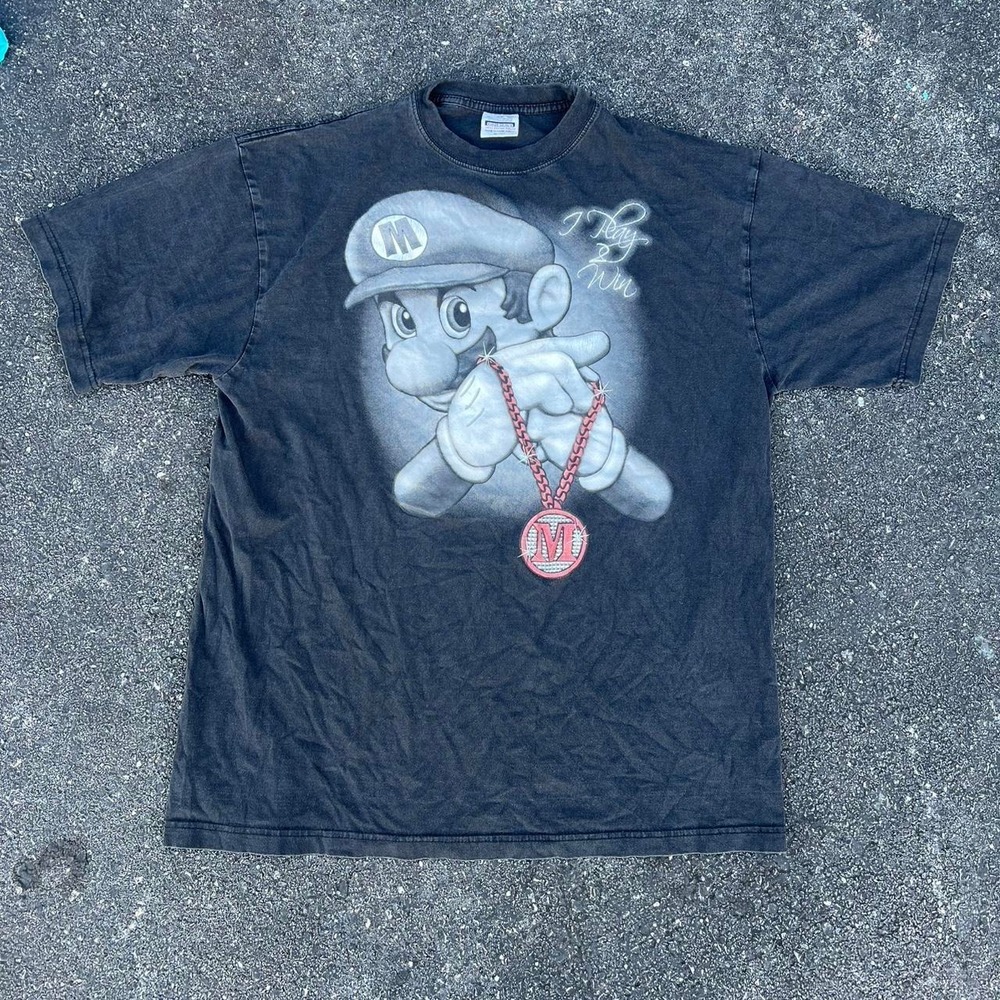 Pro Power Y2K Super Mario "I Play To Win Shirt " size XL